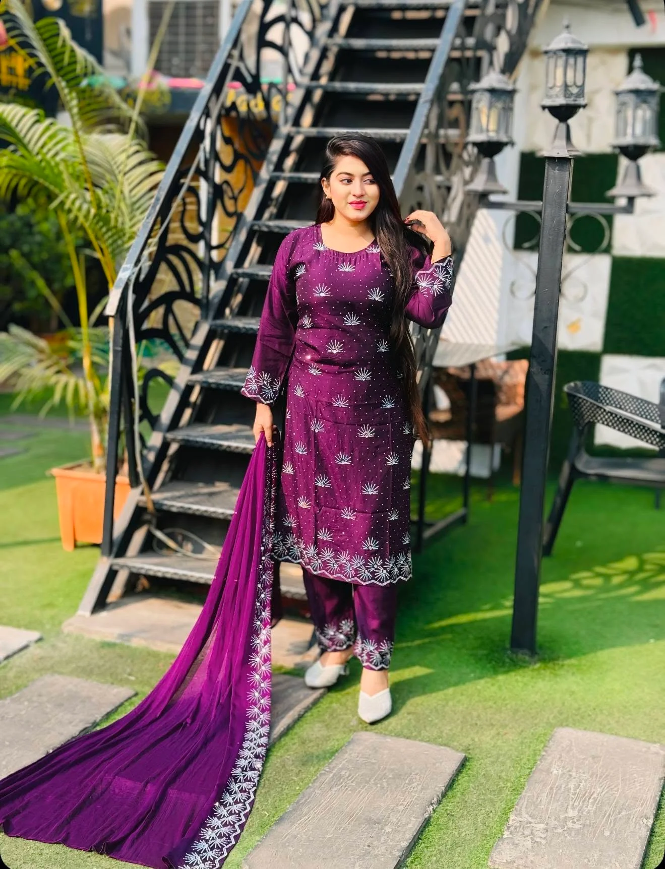 সুতি কেরেলা কাপড় এর ডাইমন্ড থ্রি পিস সেট